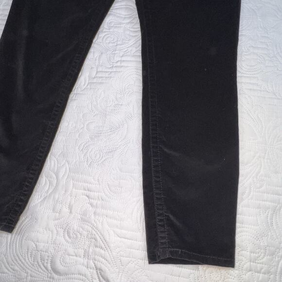 Seven7 Pants Womens Size 14 Black Velvet Tummyless High Rise Skinny Stretch - Picture 4 of 16